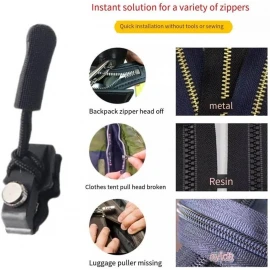 Universal Zipper Repair Kit – 3 Size Replacement, Tool-Free, Easy Install