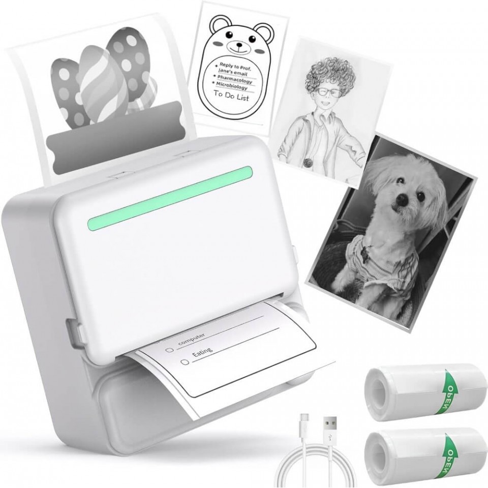 Portable Mini Printer for Labels, Photos, and Notes - Wireless & Multifunctional