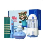 Tom Cat Automatic Electric Pencil Sharpener Magic Erasers Mini Vacuum Cleaner Electric Stationery Set Gift Box