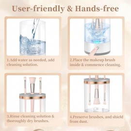 Rechargeable Electric Makeup Brush Cleaner – Quick & Deep Cleaning Machine for All Brush Types – Portable & Compact for Travel & Home