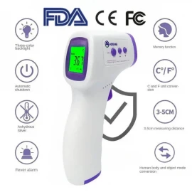 Aogesi Forehead Digital infrared Thermometer Body Temperature Fever Measure Tool for Baby Adults (White+Purple)