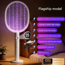 XBOSS K29 3500V Electric Mosquito Swatter Racket – 2-in-1 UV Mosquito Killer Lamp, Type-C Rechargeable with Digital Display