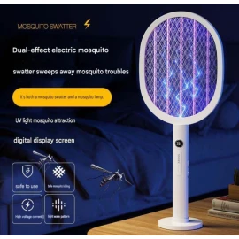 XBOSS K29 3500V Electric Mosquito Swatter Racket – 2-in-1 UV Mosquito Killer Lamp, Type-C Rechargeable with Digital Display