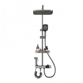 Smart Digital Thermostatic Shower Set – Enhanced Pressure Copper Black Shower Head for Home