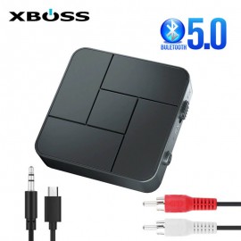 Bluetooth 5.0 Audio Receiver and Transmitter 3.5mm AUX Jack RCA USB Dongle Stereo Wireless Adapter with Mic For Car TV PC Headphone