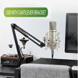 Professional Condenser Microphone For Recording Podcast Live Streaming Singing Gaming Computer Mobile Phone Compatible