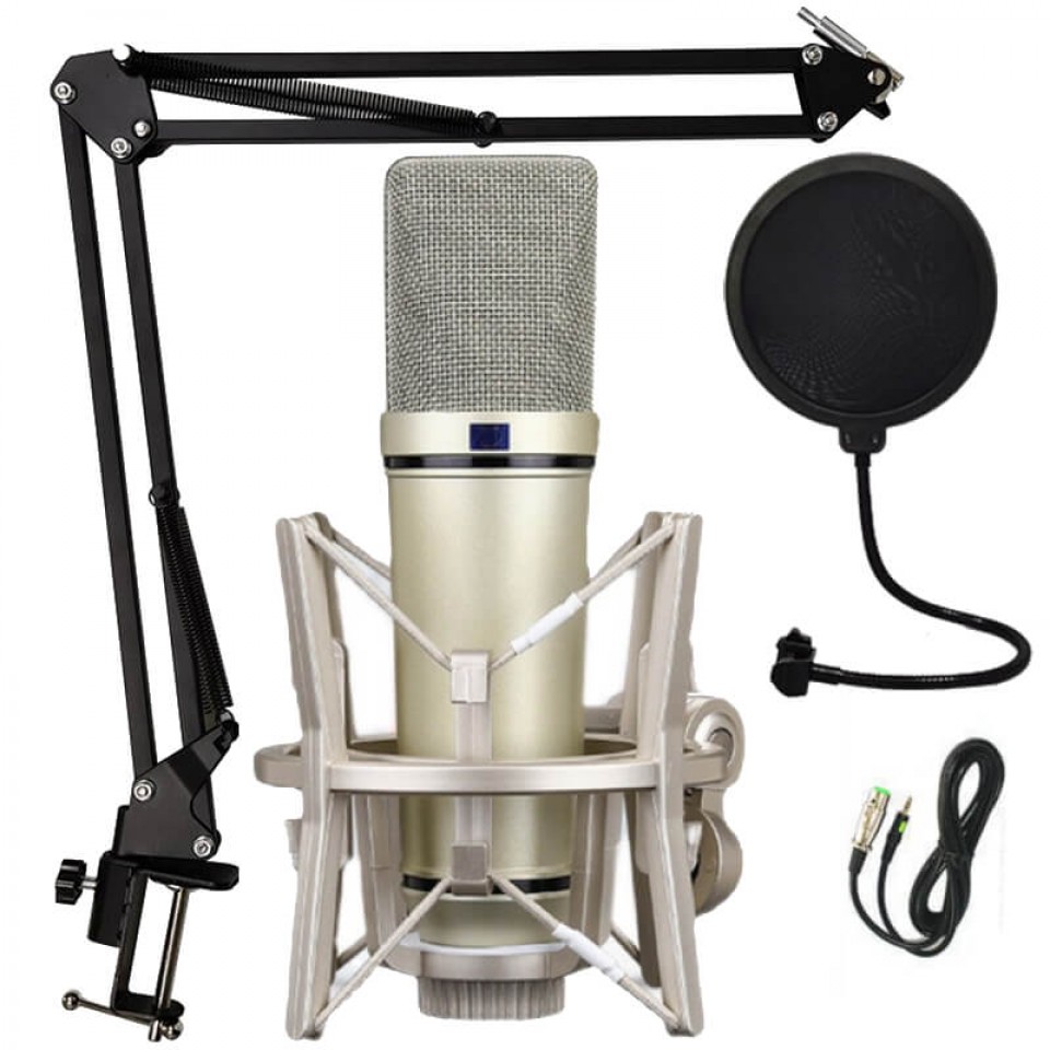 Professional Condenser Microphone For Recording Podcast Live Streaming Singing Gaming Computer Mobile Phone Compatible