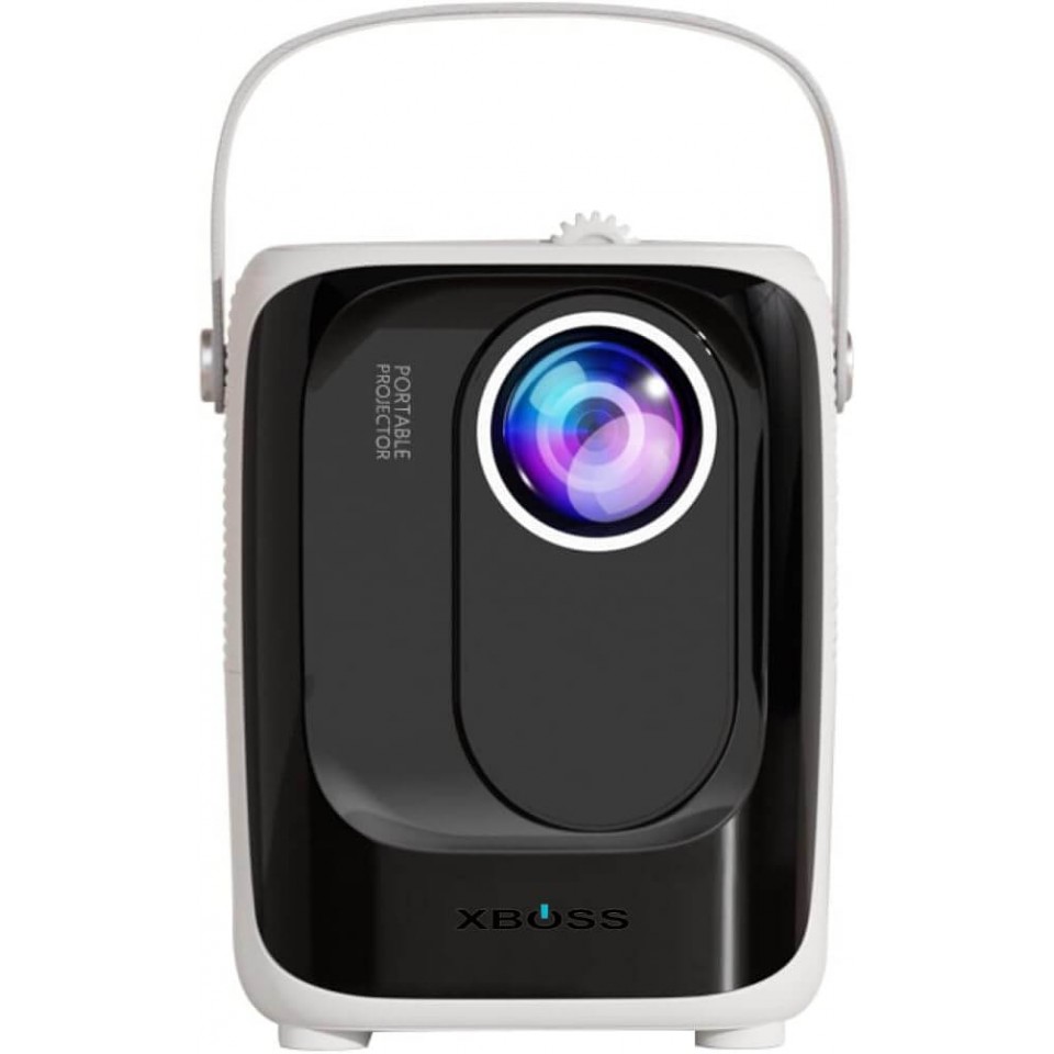 XBOSS A1 1080p Mini Portable Projector with 5g Dual-band WiFi and Bluetooth for Iphone And Android Full HD Supported Fully Automatic Focusing (White)