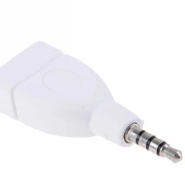 AUX Audio Car Plug Jack white Converter Adapter USB 2.0 Female to 3.5mm Male