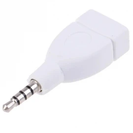 AUX Audio Car Plug Jack white Converter Adapter USB 2.0 Female to 3.5mm Male