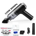 Portable Vacuum Cleaner For Car Cordless 120w 8000pa 5000Mah With Strong Suction