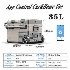 Alpicool Refrigerator Freezer C20 Portable with Bluetooth for Car And Home 35L