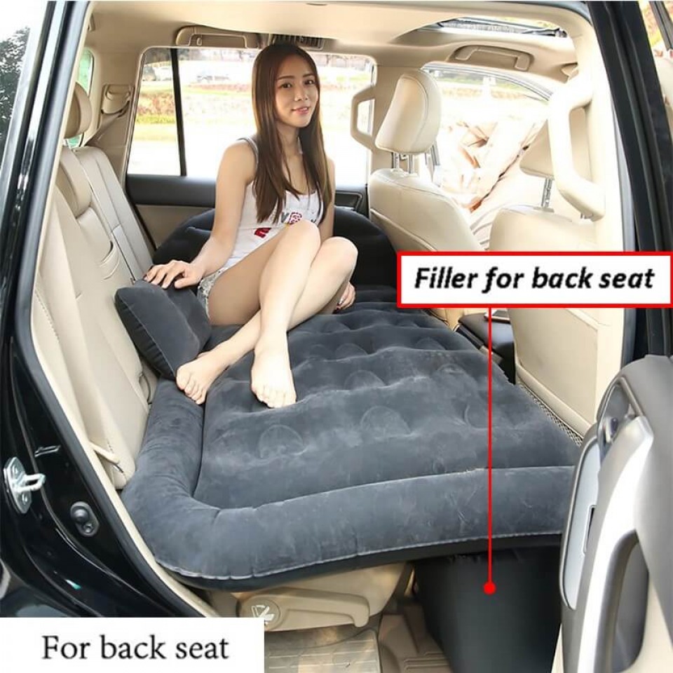 Inflatable Car Mattress Auto Air Seat Mattress Bed With 2 Travel Pillows