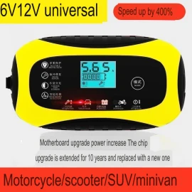 Car Battery Charger and Jump Starter Combo Motorcycle Battery Charger Booster 12v Automatic Battery Repair