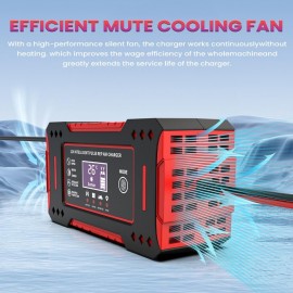 Car Battery Charger and Jump Starter Combo Motorcycle Battery Charger Booster 12v Automatic Battery Repair with LCD Display