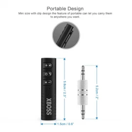 XBOSS A7 Bluetooth Receiver Bluetooth 4.2 Car aux Adapter Audio Adapter 3.5mm Handsfree for Car Stereo Audio System Headphone Speaker Earbuds