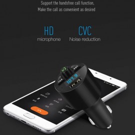 XBOSS Stereo One Bluetooth FM Transmitter Wireless In-Car FM Transmitter Radio Adapter Car Kit Universal Car Charger with USB Charging Port Hands Free Calling for iPhone Samsung etc