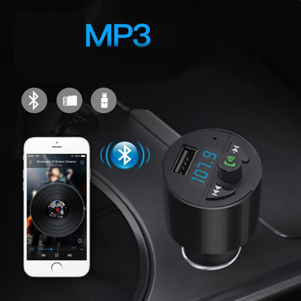 Bluetooth FM Transmitter, Auto Radio Adapter CarKit met 4 Music Play Modes  /