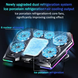 M-LID LZ-D13 RGB Gaming Laptop Cooling Pad with Semiconductor Cooling & 6 Fans for 12-21 Inch Laptops