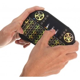 XBOSS i8 Mini Wireless 2.4ghz 7 Color Backlight Touchpad Keyboard with Mouse Rechargable for Pc/Mac/Android