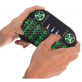 XBOSS i8 Mini Wireless 2.4ghz 7 Color Backlight Touchpad Keyboard with Mouse Rechargable for Pc/Mac/Android