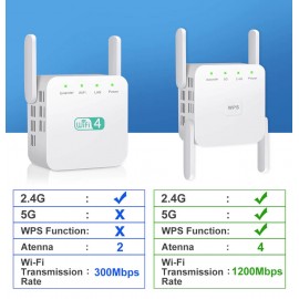 5G WiFi Repeater for Long Range Wireless Wifi Extender 1200Mbps Wifi Signal Amplifier  802.11N Wi fi Signal Booster 2.4G / 5Ghz Dual Wifi Repiter