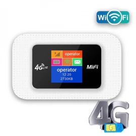 4G Mini Wifi Router With Sim Card Slot Portable Modem Outdoor Wi-fi Hotspot Pocket Mifi 150mbps Repeater Unlocked (2100mah-White)