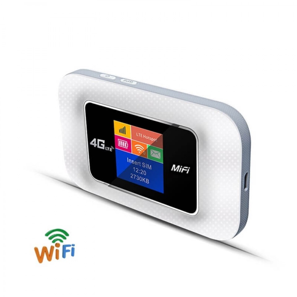 4G Mini Wifi Router With Sim Card Slot Portable Modem Outdoor Wi-fi Hotspot Pocket Mifi 150mbps Repeater Unlocked (2100mah-White)