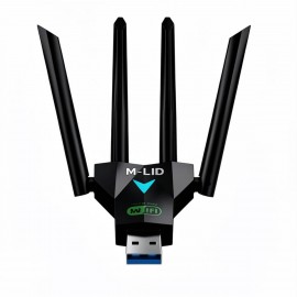 M-LID AC1300 USB WiFi Adapter 1300Mbps – USB 3.0 Dual Band 2.4GHz/5GHz, 4 Antennas