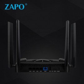 Zapo Gaming Wireless WiFi Router for Home Dual Band 5Ghz AC 2600Mbps Works with Xbox, Playstation, PC and More (Black)