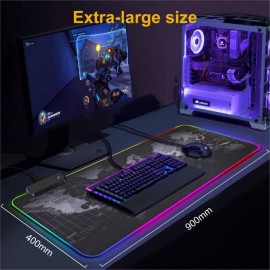 XBOSS RGB Gaming Mouse Pad Large XXL World Map Led Backlight Waterproof