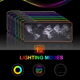 XBOSS RGB Gaming Mouse Pad Large XXL World Map Led Backlight Waterproof