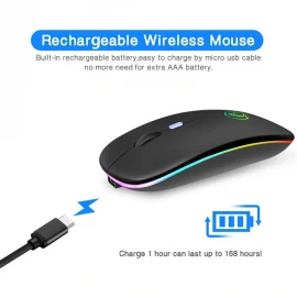 iMICI RGB Bluetooth Mouse Android / Pc / Iphone / Ipad Wireless Mouse Computer Silent Mause LED Backlit Ergonomic Gaming Mouse For Laptop PC and Phone