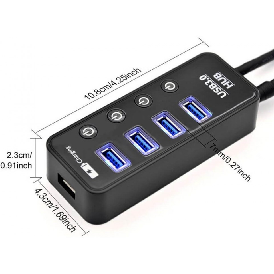 XBOSS i4 USB Splitter for Laptop PC 5 Ports USB 3 0 Hub High Speed ...
