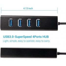 XBOSS R11 3.0 Aluminum Powered Usb Hub for Laptop Computer (Black)