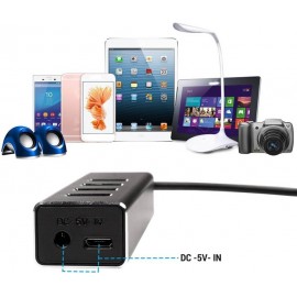 XBOSS R11 3.0 Aluminum Powered Usb Hub for Laptop Computer (Black)