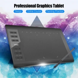 VINSA 10 Inch Professional Graphics Drawing Tablet Board For Pc And Phone + Free Stylus/Pen Holder/8pc Nibs/Pen Clip