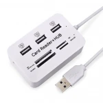 XBOSS C6 Card Reader and 3 Ports Usb Hub, High Speed External Memory Card Reader (MS, Micro SD,SD/MMC,M2,TF Card)