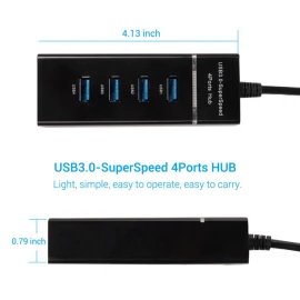 XBOSS C8 4 Port USB 3.0 Hub High Speed 5Gbps Transfer Speed Lightweight USB Cable Adapter for PS4/PS4 Slim/Ps4 Pro//XBOX ONE/XBOX360/Computer Laptop PC 