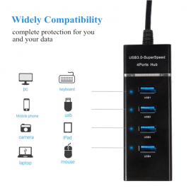XBOSS C8 4 Port USB 3.0 Hub High Speed 5Gbps Transfer Speed Lightweight USB Cable Adapter for PS4/PS4 Slim/Ps4 Pro//XBOX ONE/XBOX360/Computer Laptop PC  XBOSS C8 4 Port USB 3.0 Hub High Speed 5Gbps Transfer Speed Lightweight USB Cable Adapter for PS4/PS4 Slim/Ps4 Pro//XBOX ONE/XBOX360/Computer Laptop PC