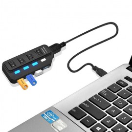 XBOSS GALAXY N4 4 Ports USB 3.0 High Speed 5Gbps Splitter Power Supply Adapter Data Transfer with Individual On/Off Switches and LEDs 1m USB Cable for Windows/Os Mac/Ps2/Ps3/Ps4/Game and any other USB