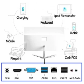 Enmeiko 23.6 Full HD i7 3630QM Gaming All in One Pc with Mouse and Keyboard 8Gb Ram 240Gb Rom Windows 10