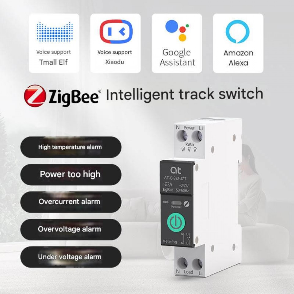 Tuya Zigbee Smart Circuit Breaker 1–63A – Energy Monitoring & Remote Control