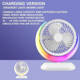 Luna RGB Desktop Rotatable USB Fan with 3 Speeds