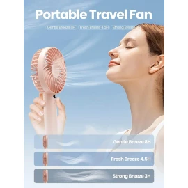 Mini Portable Fan Handheld 3 Speeds USB Rechargeable With Phone Stand