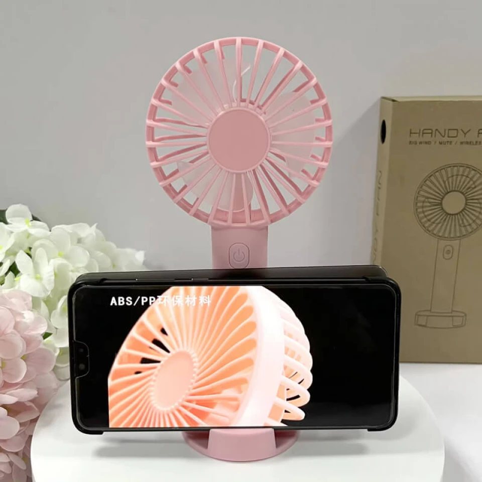 XBOSS N17 Mini Portable Fan Handheld 3 Speeds USB Rechargeable With Phone Stand
