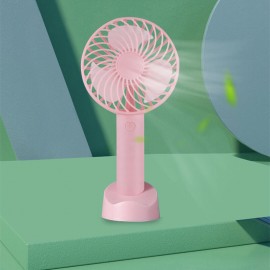 Mini Portable Fan Handheld 3 Speeds USB Rechargeable With Phone Stand