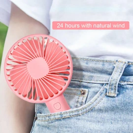 Mini Portable Fan Handheld 3 Speeds USB Rechargeable With Phone Stand