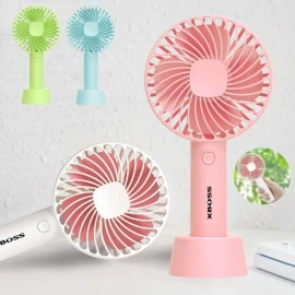 XBOSS N17 Mini Portable Fan Handheld 3 Speeds USB Rechargeable With Phone Stand
