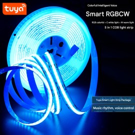 Tuya Smart RGBCW LED Strip Light – ZigBee, High Brightness, COB Technology, Music Sync & Voice Control